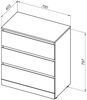 Aquanet Комод Сканди 700х400х780 3 ящ. цв. дуб эдгрейн (302549)
