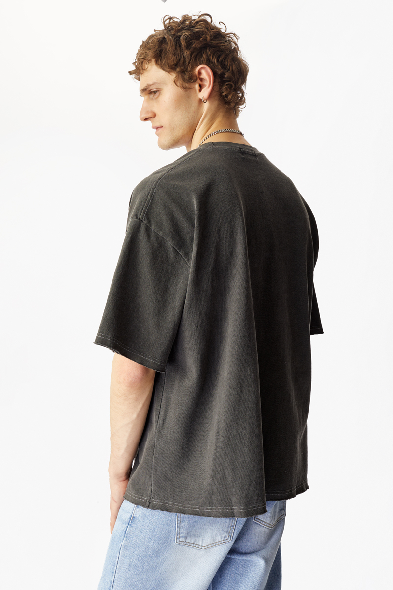 Графитовая футболка с необработанными краями Votus