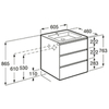 Roca A857404806 The Gap Тумба под умывальник подвесная, 3 ящика, 585х741х453 мм, Белый глянец