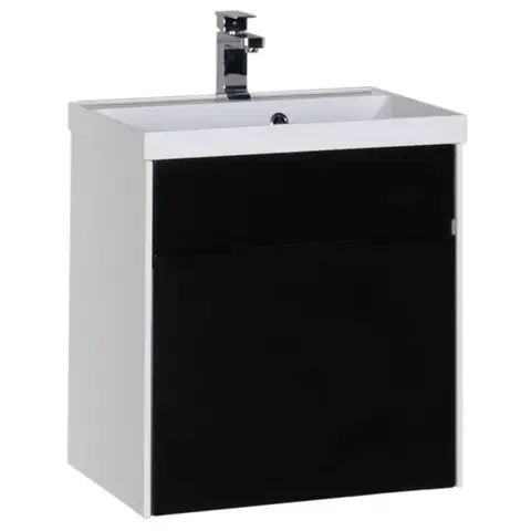 Aquanet 179935 Компл.1 - Тумба Латина 60 цв.белый (фасад черный)1 ящ. (179935)