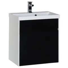 Aquanet 179935 Компл.1 - Тумба Латина 60 цв.белый (фасад черный)1 ящ. (179935) фото