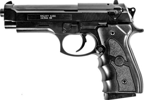 Страйкбольный пистолет Galaxy G.052B Beretta 92 пластиковый, пружинный