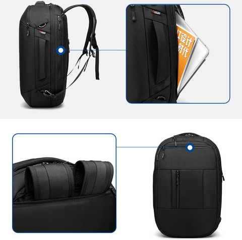 Картинка рюкзак городской Ozuko 9216S Black - 12