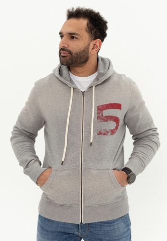 Худи Bowery NYC на молнии "Five" Spray Grey Melange