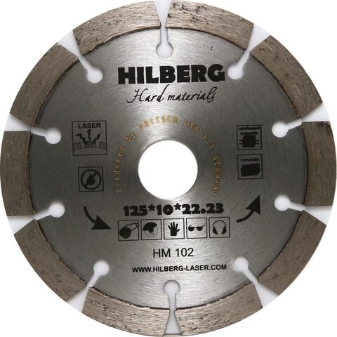 Диск алмазный отрезной 125*22,23 Hilberg Hard Materials Лазер  Trio Diamond HM102
