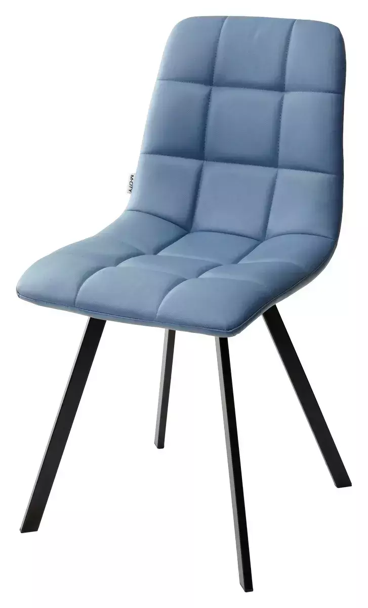 Стул CHILLI SQUARE HK017-17 глубокий голубой, PU/ черный каркас М-City