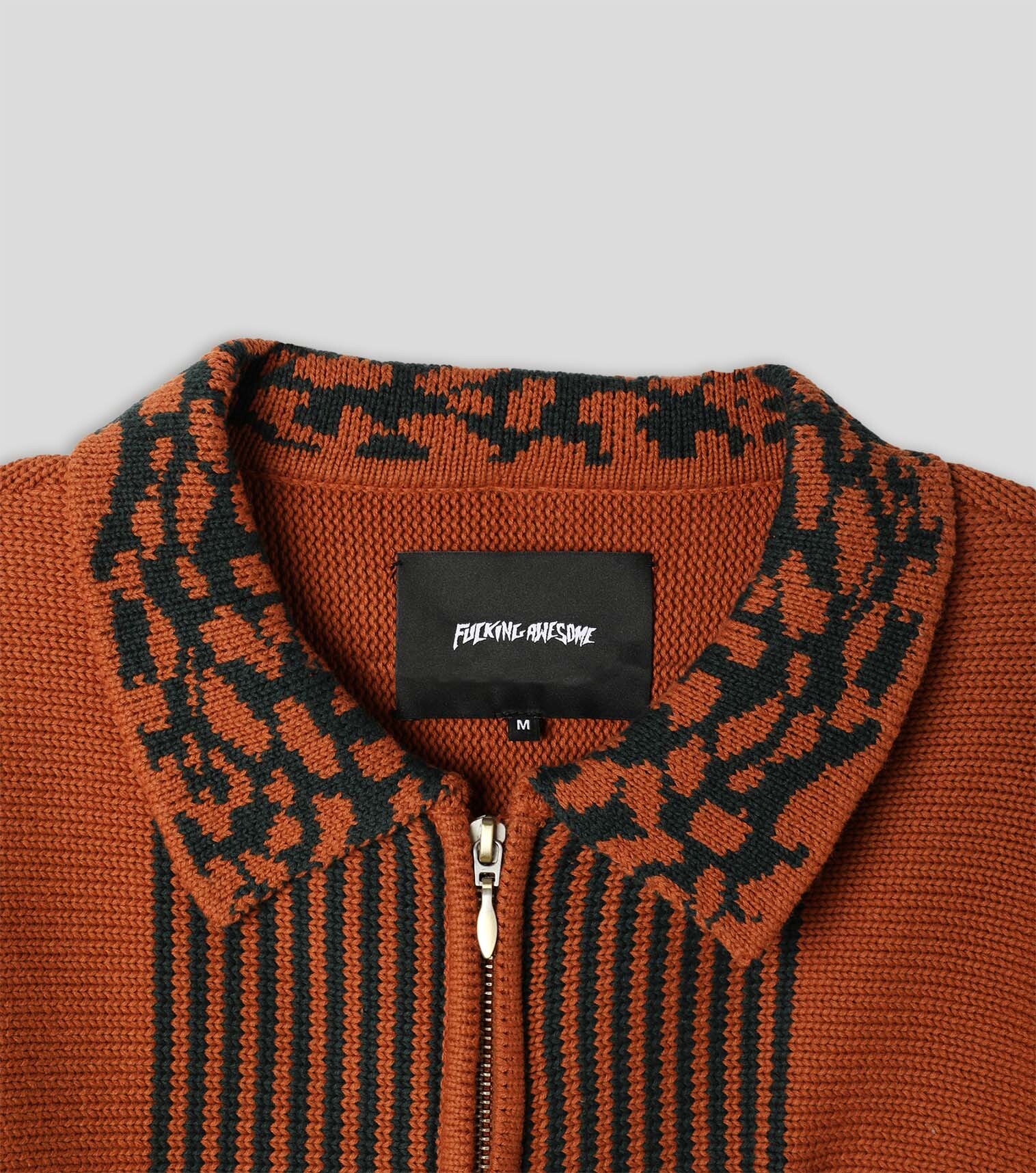 【FUCK BOY】CABLE KNITTED SWEATSHIRTS Zip Polo Striped Knit Sweater – купить за 13495Р | ОКТЯБРЬ