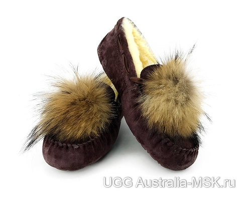 UGG Moccasins Pom Pom Chocolate