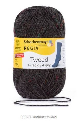 Пряжа Schachenmayr Regia Tweed 00098 антрацит