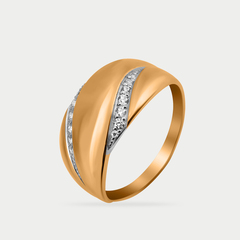 Кольцо для женщин из розового золота 585 пробы с фианитами (арт. 08-116126)