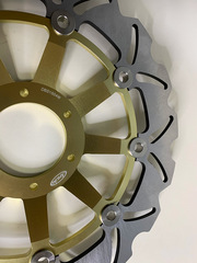 Передние тормозные диски ARASHI для Honda CBR F4 99-00/VFR 800 98-13/XL1000V, золотые