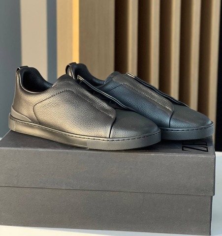 Кеды ZEGNA Triple Stitch, чёрный