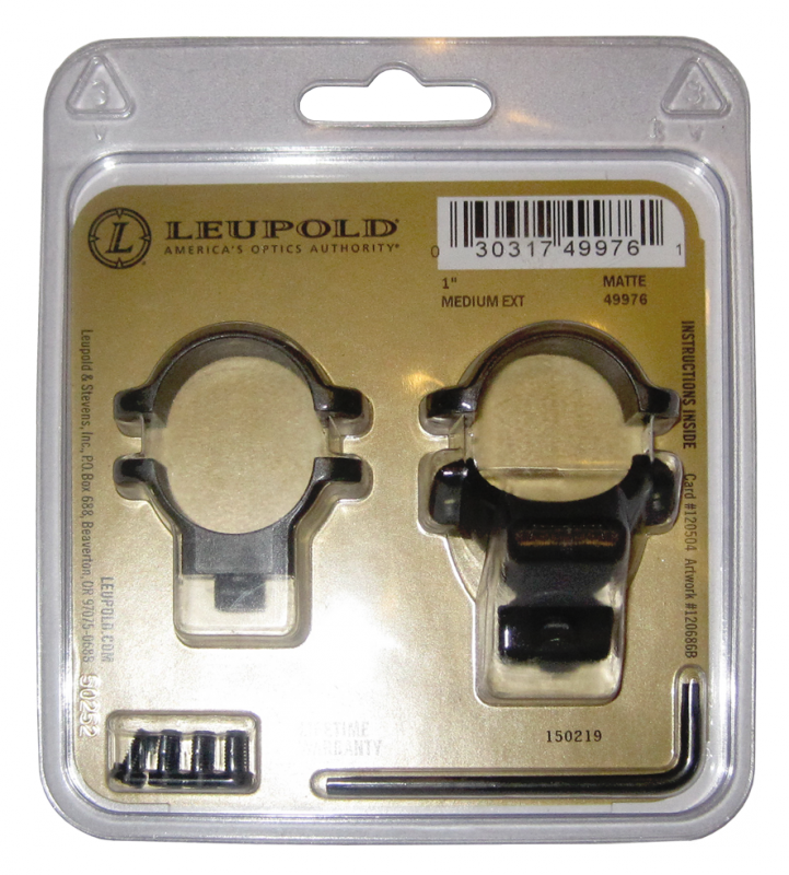 Кольца Leupold QR быстросъемные с выносом (extension) для основания Quick Release, 25,4мм, средние, сталь, матовые