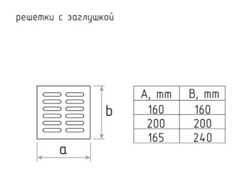 Решетка с заслонкой (заглушкой) 160х160 мм Хром