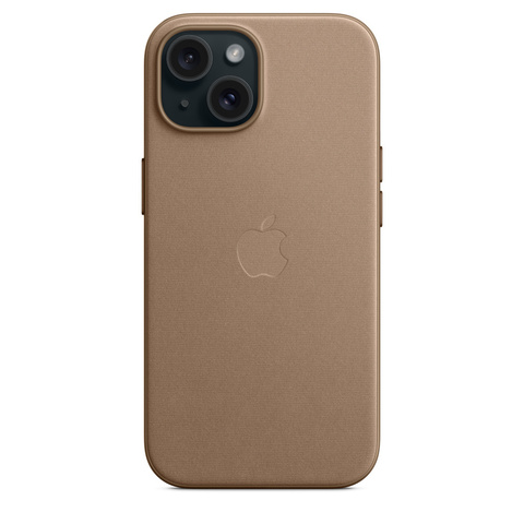 Чехол Apple iPhone 15 FineWoven Case MagSafe Taupe тонкотканный коричнево-серого цвета