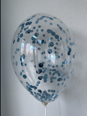 Шар с конфетти, голубой круг 1.5см 12"