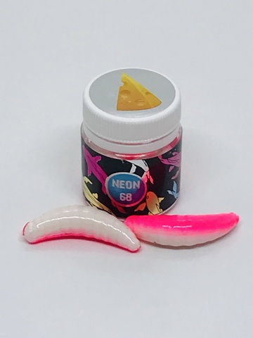 NEON 68 Maggot 46мм  (6 шт ) 🧀 СЫР цвет РОЗОВЫЙ/БЕЛЫЙ продажа от 2 шт.