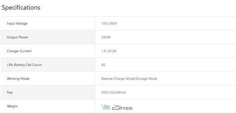 Зарядное устройство SkyRC PC520 20А 520Вт LiPo 6S