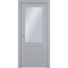 Межкомнатная дверь Классика 2 эмаль RAL 7047 со стеклом
