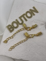 Карабин с цепочкой удлинителем золотистый