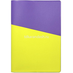 Блокнот 125х180мм 60л лайм/фиолетовый, линия, диагональный карман, 1 шт