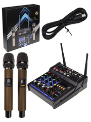 Микшер 4-полосный с беспроводными микрофонами с Bluetooth и USB TKL R2