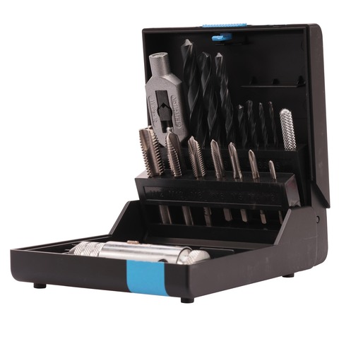 Набор метчиков однопроходных M3 -M12 HSS-G DIN352 (+ вороток, сверла) 16пр Volkel 47605