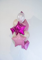Композиция из гелиевых шаров Розовые звезды