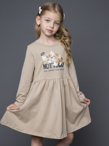 023_ОС25 Платье для девочки, бежевый