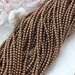 Гематин гематит, круглые бусины, 4 мм, шоколад, 1 нить, ГМ013