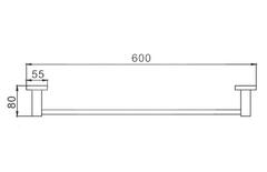 Полотенцедержатель одинарный HAIBA HB8901 600мм черный