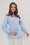 Блузка для беременных 15829 голубой меланж