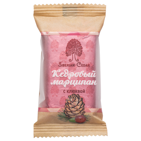 Конфеты Марципан кедровый с клюквой батончик Сибирский Кедр 40 г