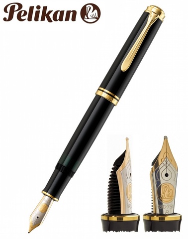 Ручка перьевая Pelikan Souverän® M 800, Black GT, M (995571)
