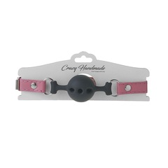 Кляп Crazy Handmade 4.5 см с розовыми ремнями