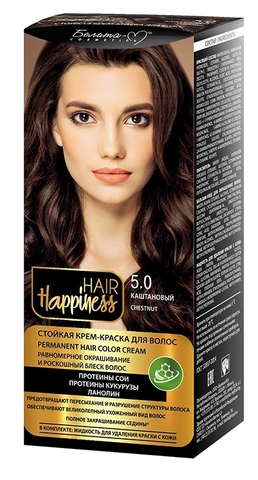 Hair Happiness Крем-краска для волос аммиачная №5 светло-каштановый Белита-М
