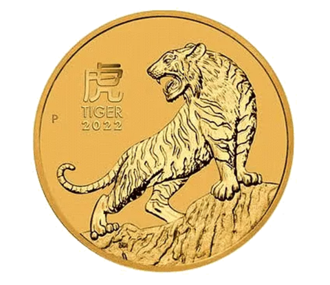 10 долларов Лунар год Тигра 2022 золото 1/10 унции. Австралия