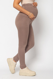 Утепленные леггинсы для беременных 17717 коричневый