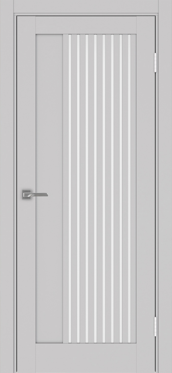 Дверь межкомнатная Оптима Порте Турин 544.12, цвет пепельный, экошпон, стекло мателюкс