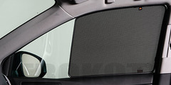 Каркасные автошторки на магнитах для Peugeot 108 (1) (2014+) Хэтчбек. Комплект на передние стекла (укороченные на 30 см)