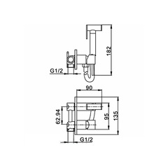Смеситель с гигиеническим душем HAIBA HB5515-7 черный