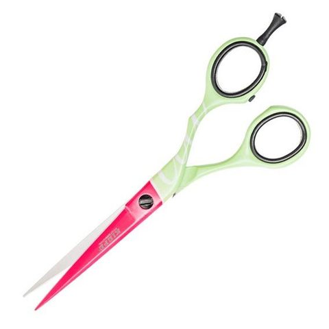 Ножницы для стрижки Kiepe Fluo розово-зеленые 5.5