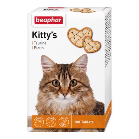 купить бефар Beaphar Kitty`s+Taurine+Biotin кормовая добавка для кошек с таурином и биотином