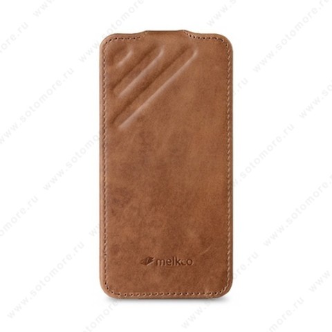 Чехол-флип Melkco для iPhone SE/ 5s/ 5C/ 5 Leather Case Craft Limited Edition Prime Dotta (Brown Wax Leather)