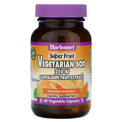 Bluebonnet Nutrition, Super Fruit, Vegetarian SOD, экстракт плодов канталупы, 250 МЕ, 60 растительных капсул