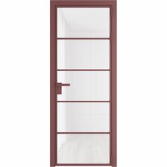 Алюминиевая дверь 14AG красный антрацит остеклённая