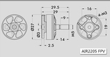 T-Motor AIR Gear 200 FPV 2205 KV2650 + propeller 5045 (4шт FPV 2205 + 4шт 5.0*4.5)