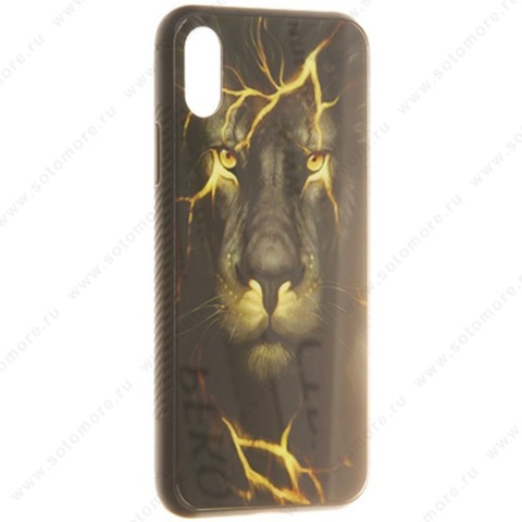 Накладка для Apple iPhone XS/ X серия хищники лев