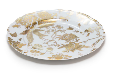 Тарелка десертная 22см Deshoulieres Jardin Secret Gold