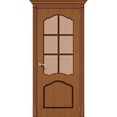 Купить Межкомнатная дверь шпон Каролина орех остеклённая
